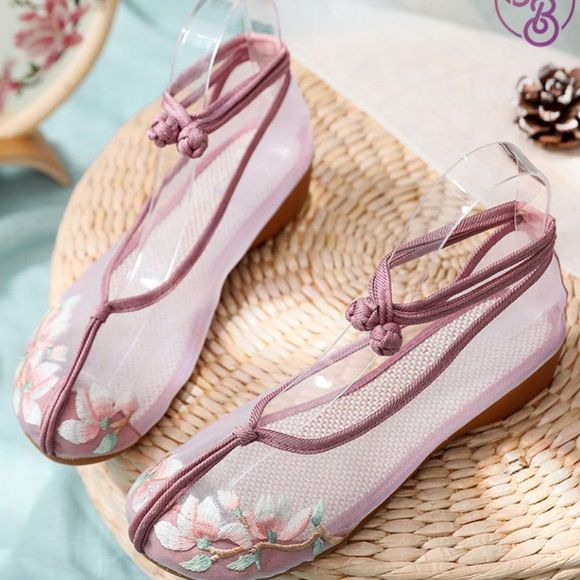 Spring Dawn 3D Floral Embroidered Sandals - Picture 1 of 6